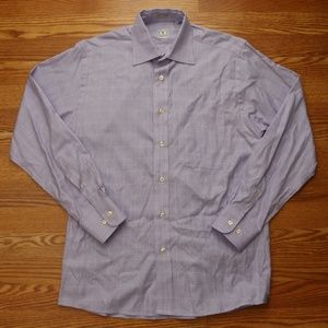 Mens Dress Shirt Purple Cotton Peter Millar